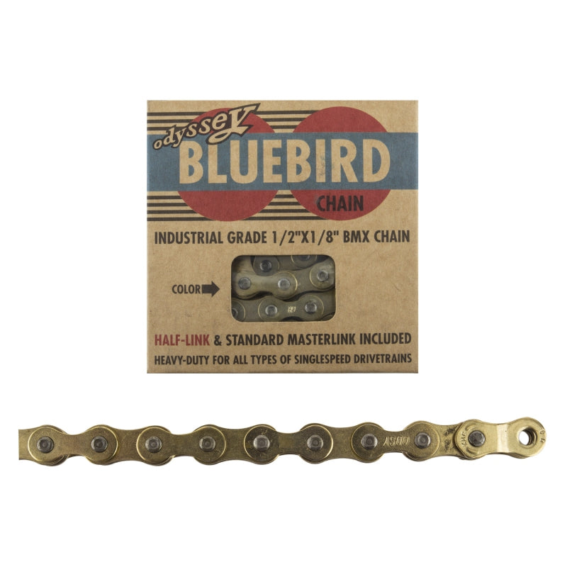 Odyssey Bluebird Chain - Single Speed 1/2" x 1/8" 112 Links Gold