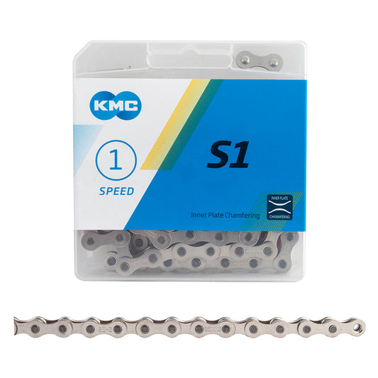 KMC S1 Chain - Single Speed 1/2" x 1/8" 112 Links Silver