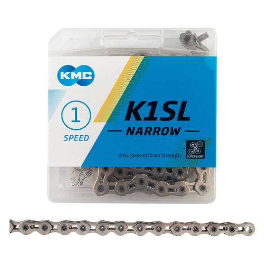 KMC K1SL SuperLite Kool Narrow Chain - Single Speed 3/32" 100 Links Silver