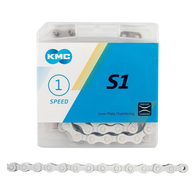 KMC S1 Chain - Single Speed 1/2" x 1/8" 112 Links White