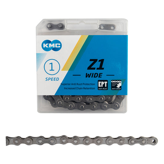 KMC Z1 Wide EPT Chain - Single Speed 1/2" x 1/8" 112 Links Silver