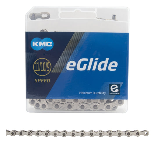 KMC eGlide Chain - 9/10/11-Speed 132 Links Compatible Shimano LinkGlide CUES Systems Only Silver