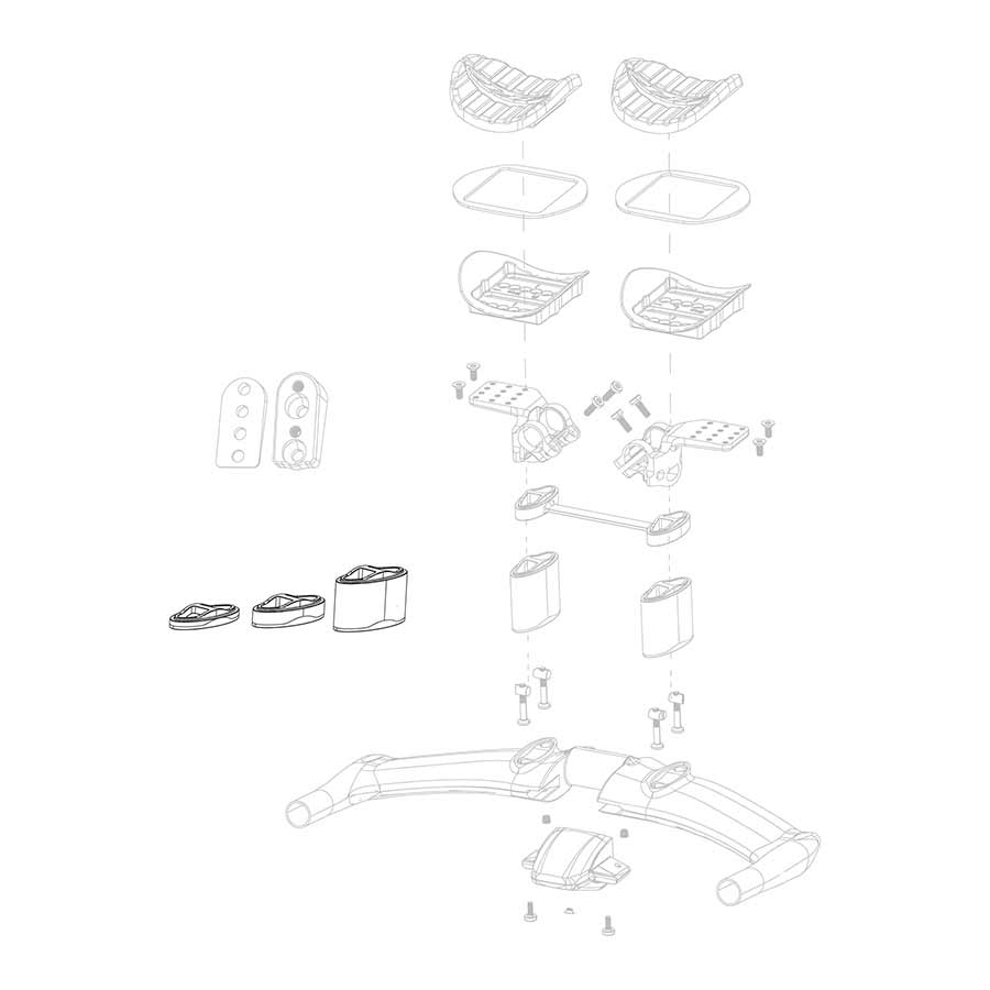 Zipp Vuka Aero C1 Riser Kit (2 x 5 mm 4 x 10mm 2 x 30 mm) with bolts
