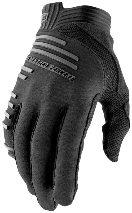100% R-Core Gloves - Black Full Finger Men's Large