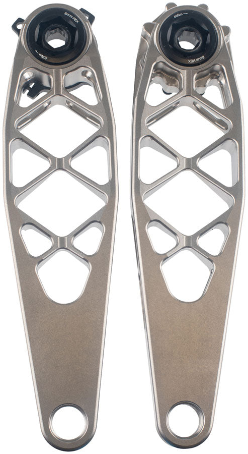5DEV Titanium MTB Crankset - 165mm 8-Bolt DM Chainring Interface Raw Ti