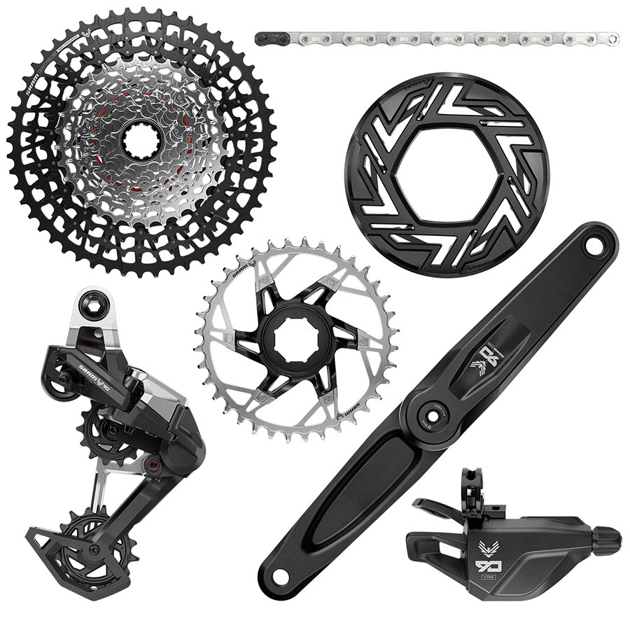 SRAM Eagle 90 Ebike Groupset -  165mm  Brose 36T Clip-on Guard Chain XS-1275 10-52t Single Click Shifter Rear Derailleur