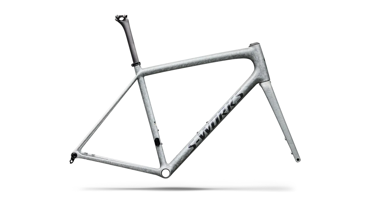 S-Works Aethos 2 Frameset - FACT 12R Carbon - Gloss Silver Blurred Impasto / 49