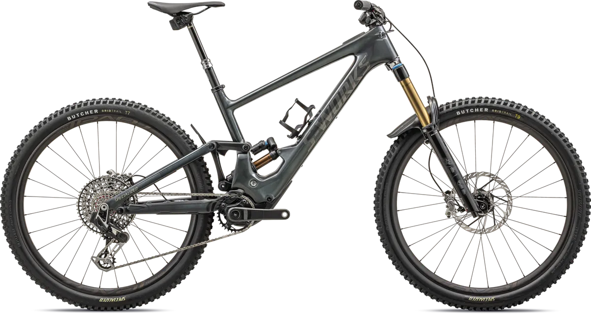 S-Works Turbo Kenevo SL 2 - GLOSS BLACK LIQUID METAL / BRUSHED LIQUID METAL / BLACK BRUSHED CHROME / S2