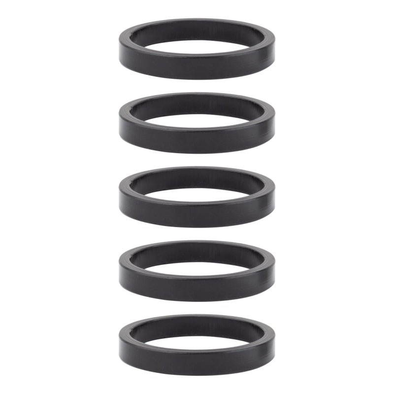 Wheels Manufacturing Aluminum Headset Spacer - 1-1/8" 5mm Black 5-pack