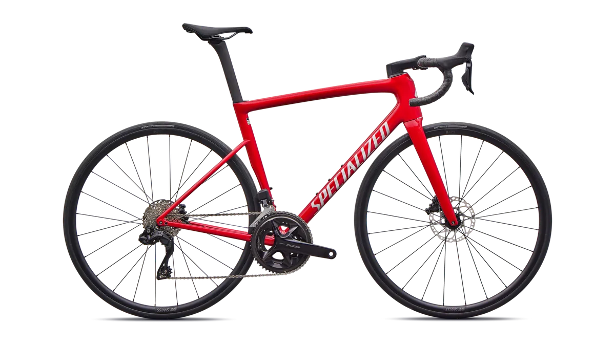 Tarmac SL8 Comp - Shimano 105 Di2 - Gloss Red Tint Silver Dust / 44