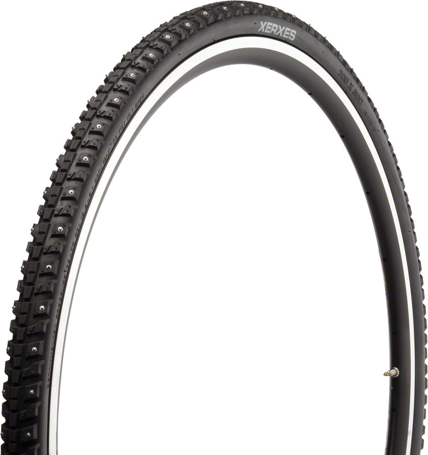 45NRTH Xerxes Tire - 700 x 30 Clincher Wire BLK 33 TPI 140 Carbide Steel Studs
