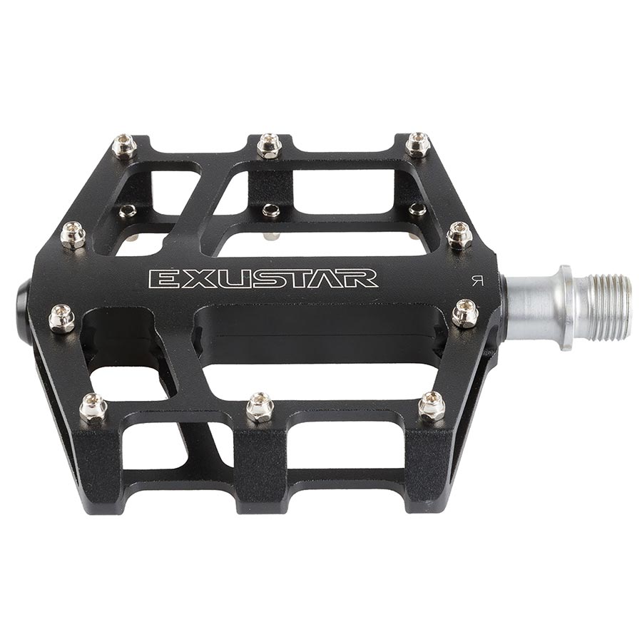 Exustar E-PB525 Platform Pedals Body: Aluminum Spindle: Cr-Mo 9/16 Black