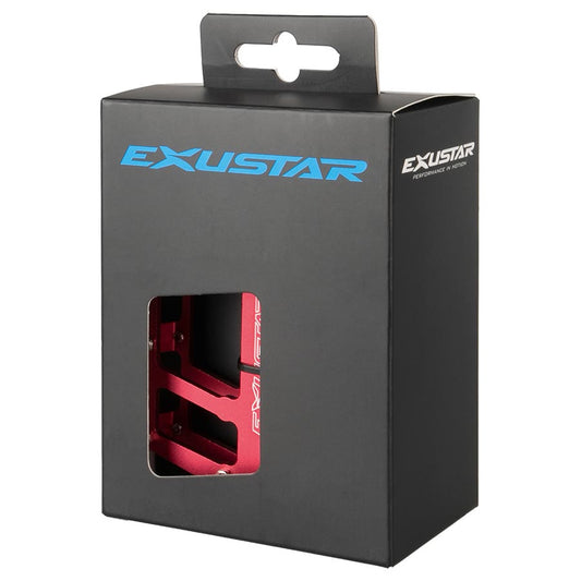 Exustar E-PB525 Platform Pedals Body: Aluminum Spindle: Cr-Mo 9/16 Red