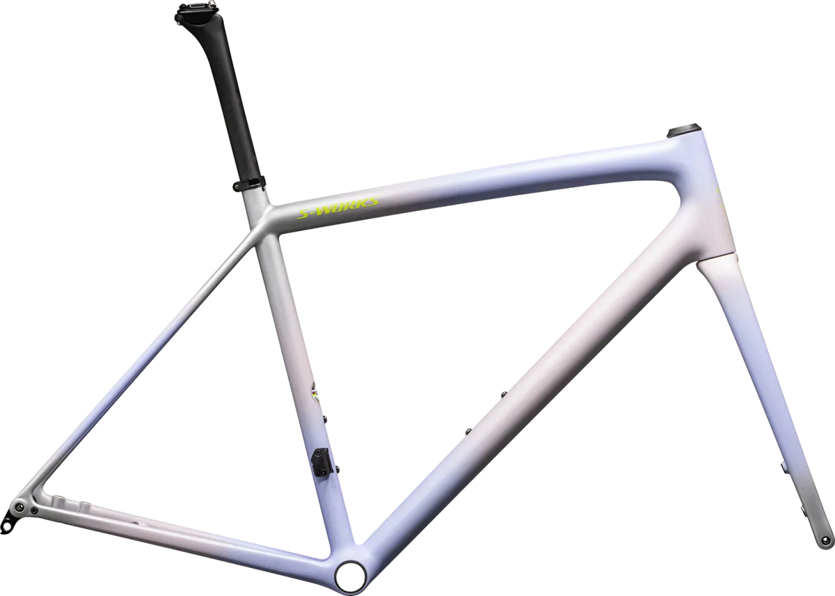 S-Works Aethos Frameset - FACT 12R Carbon - Satin Clay - Powder Indigo - Silver Dust - Radial Fade + Lapis Edge Fade / Hyper + 100% Lapis / 49