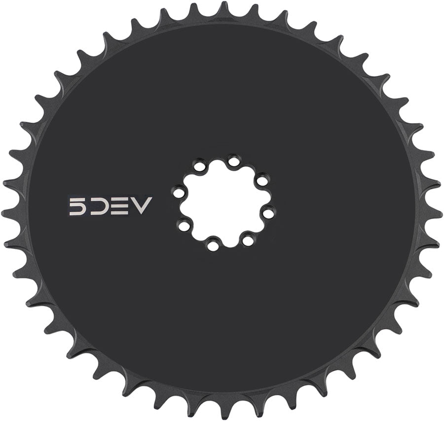 5DEV Aero Direct Mount Chainring - 42t 8-Bolt 7mm Offset Aluminum Black