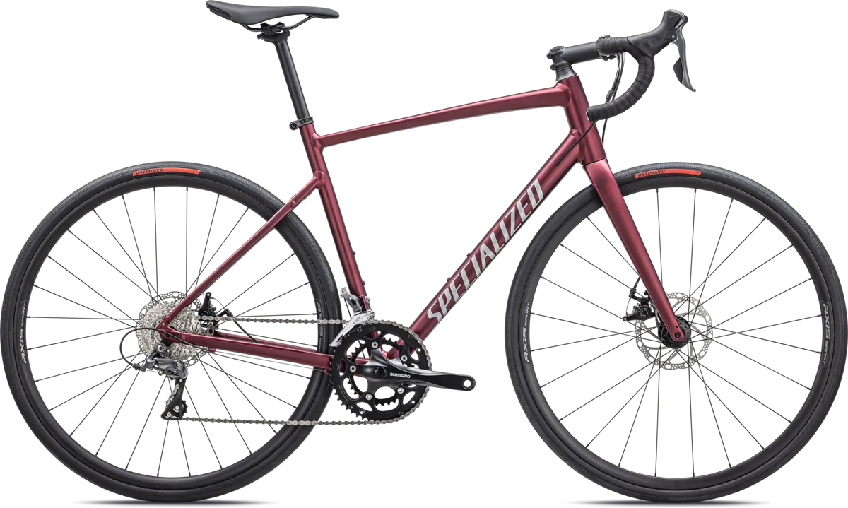 Allez - Shimano Claris - Satin Maroon / Silver Dust / Flo Red / 44
