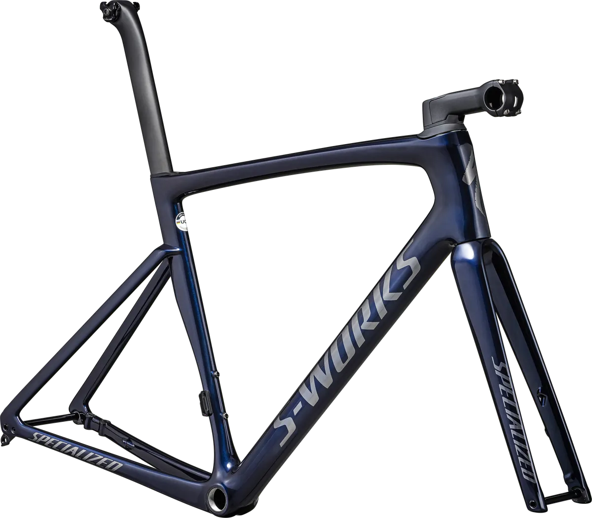 S-Works Tarmac SL7 Frameset - FACT 12r Carbon - Gloss Metallic Deep Marine/Satin Black Chrome / 44