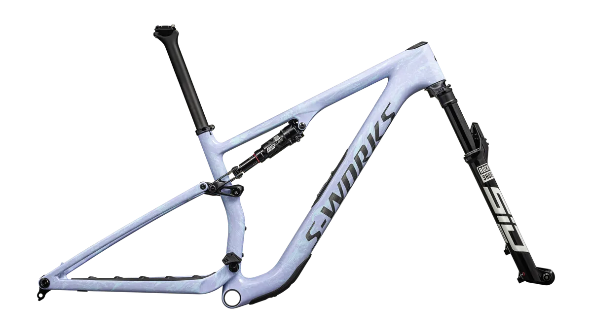 S-Works Epic 8 Frameset - RockShox SIDLuxe Ultimate - Gloss Astral Blue/Metallic Sapphire/Black / S
