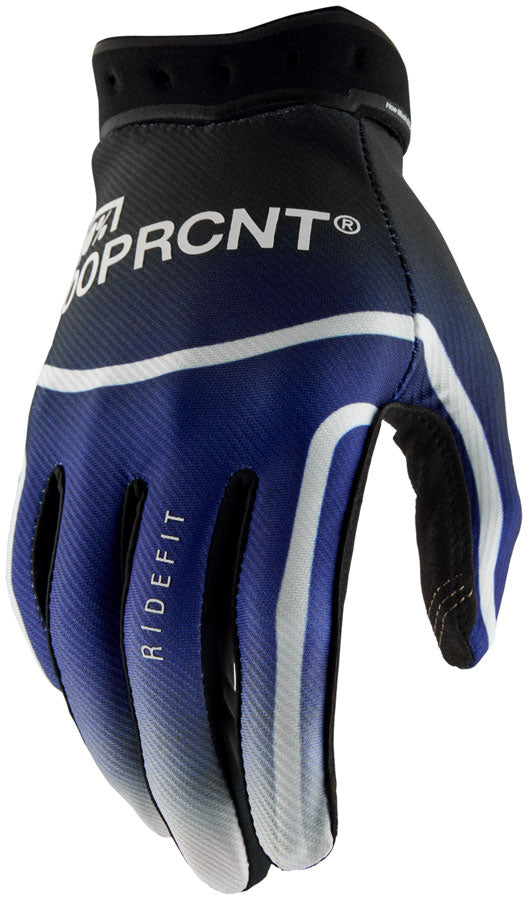 100% Ridefit Gloves - Blue Large