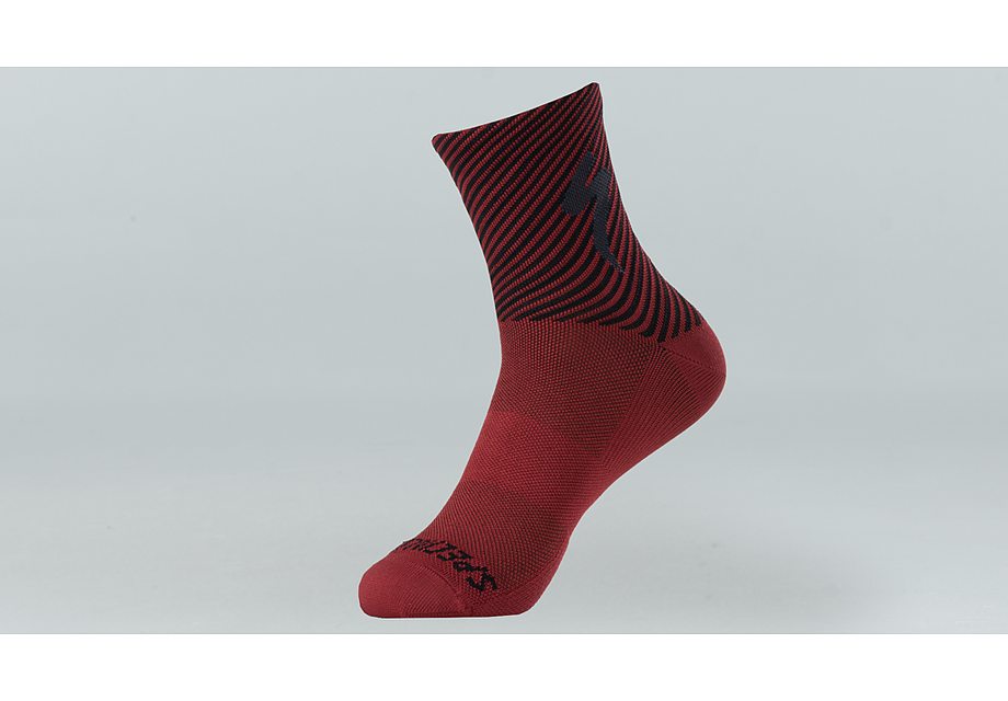 Specialized soft air mid sock crimson/black stripe m