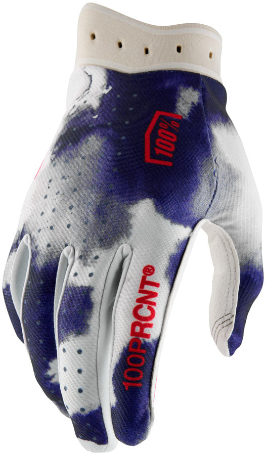 100% Itrack Gloves - Blue/White Small