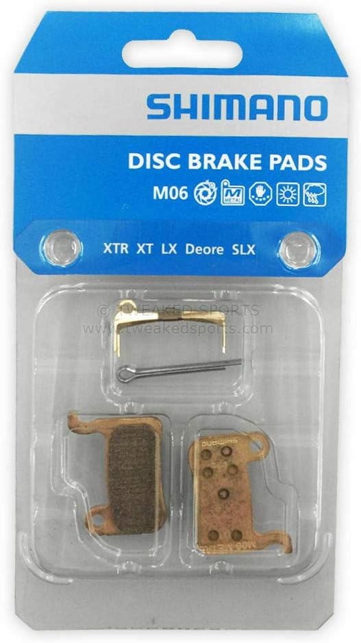 Shimano M06 Metal Disc Brake Pads and Spring for XTR M975 M965, Saint M800, XT M775 M765, SLX M665, Road R505 Calipers