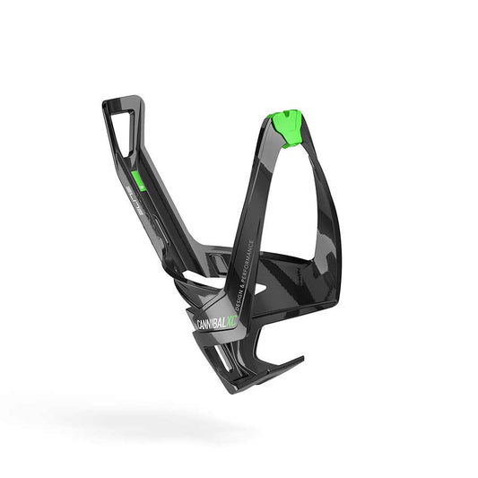Elite Cannibal XC Bottle Cage Fiberglass Gloss black w/green