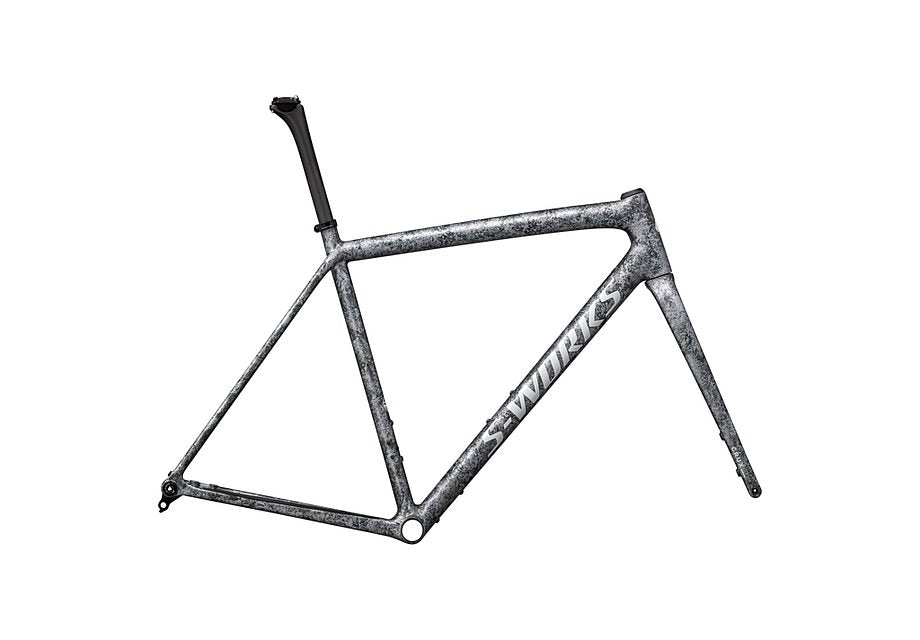 Specialized crux S-Works frmset satin carbon/multi-color blurred impasto/gloss white metallic silver 49