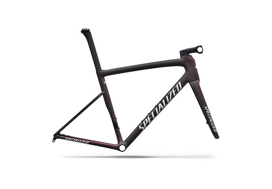 Specialized Tarmac Sl8 Frmset Satin Carbon / 100% Cqv Reflex Super Red Pearl Front Edge Fade / Metallic White Silver 54