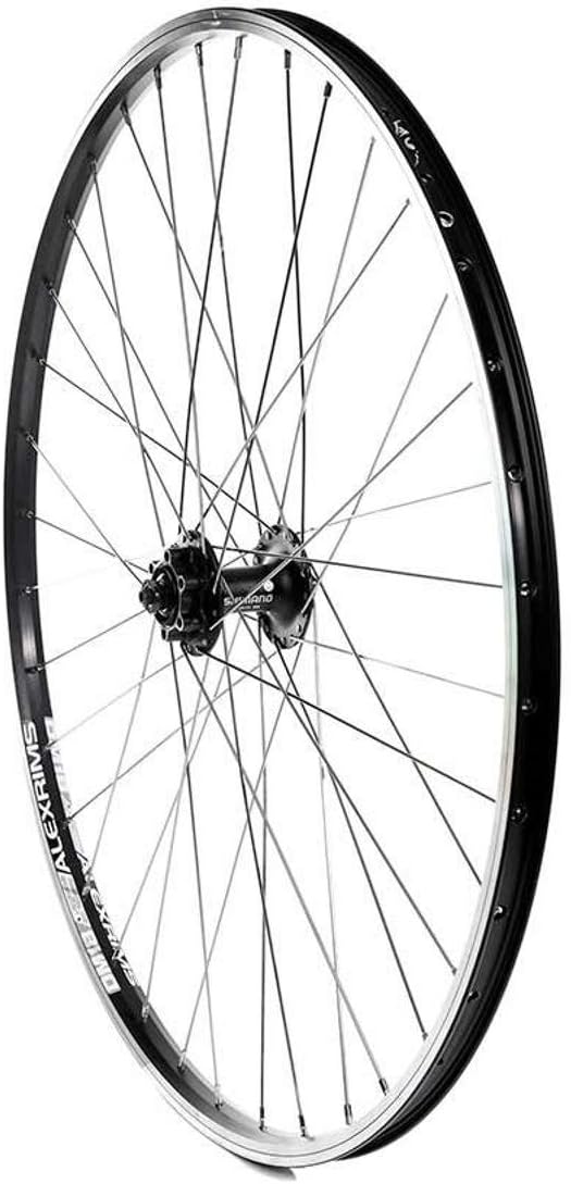 Wheel Shop, Alex DM18 Black/ Shimano HB-M475, Wheel, Front, 700C / 622, Holes: 36, QR, 100mm, Rim and Disc IS 6-bolt