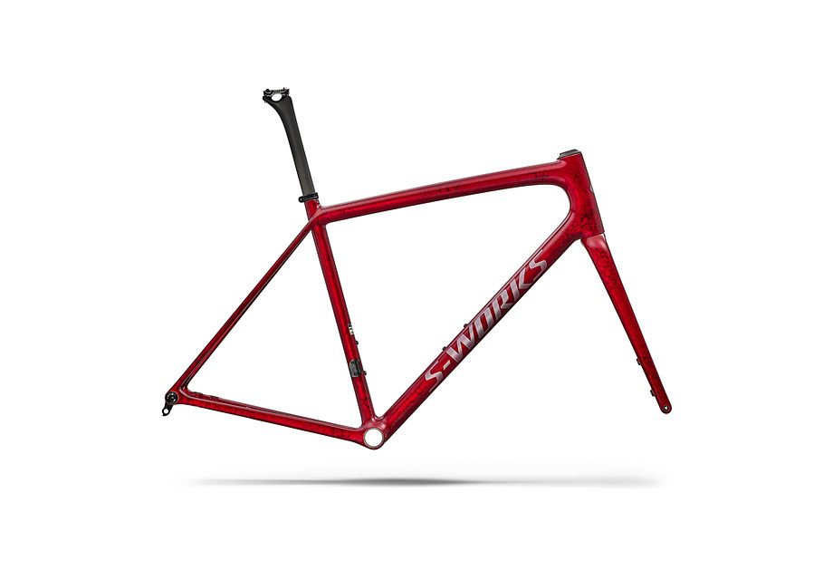 Specialized Aethos S-Works Frmset Sandstone Metallic Base / Red Tint 49