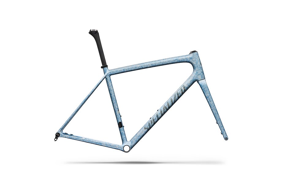 Specialized Aethos Frmset Satin Silver Dust / Glacial Metallic Blurred Impasto / Charcoal Tint 49