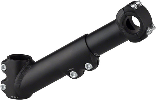 Zoom Tandem Stoker Stem 155-200mm extension +35 Degree Rise 25.4 Bar Clamp 28.6 Seat Post Clamp BLK
