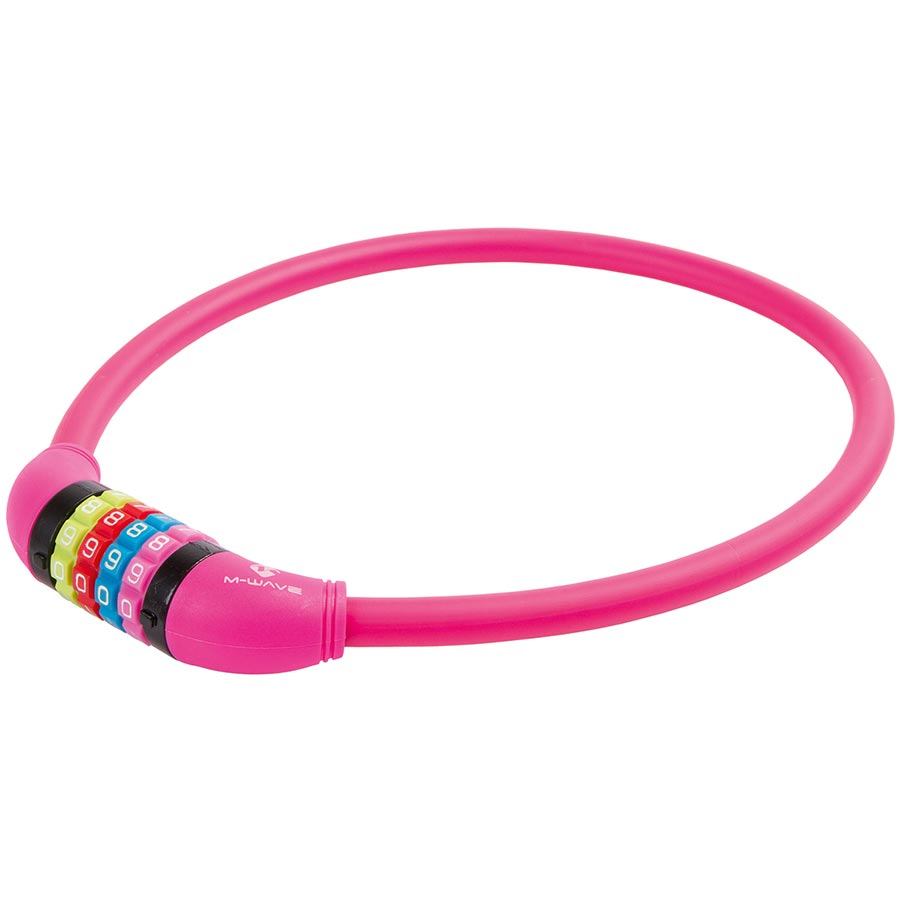 M-Wave DS 12.6 Cable lock Combination 12mm 12x650mm Pink