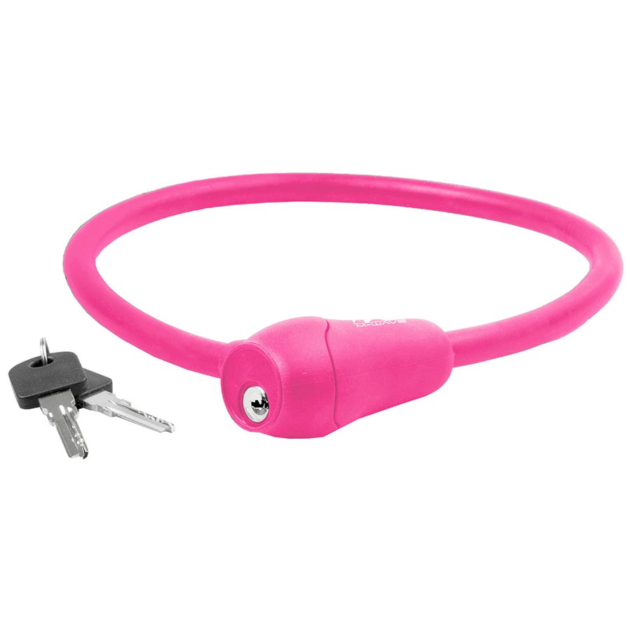 M-Wave S12.6 Silicone Cable lock Combination 12mm 2 Pink