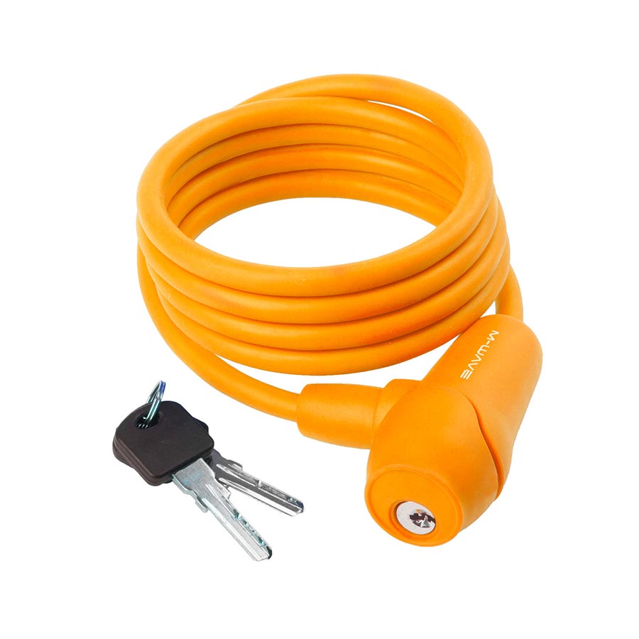 M-Wave S8.15 Silicone Cable lock Combination 12mm 2 Orange