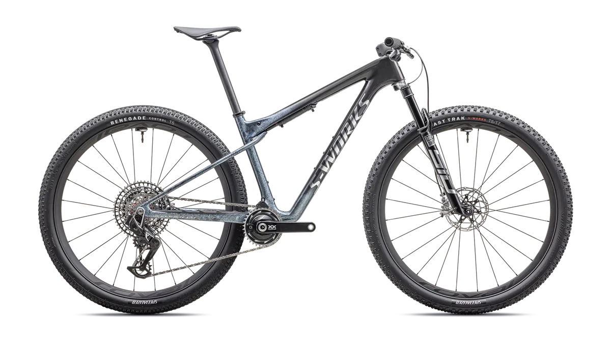 S-Works Epic World Cup - SRAM XX SL AXS, RockShox Ultimate - Gloss Glacial Metallic Granite / Brushed Chrome / S