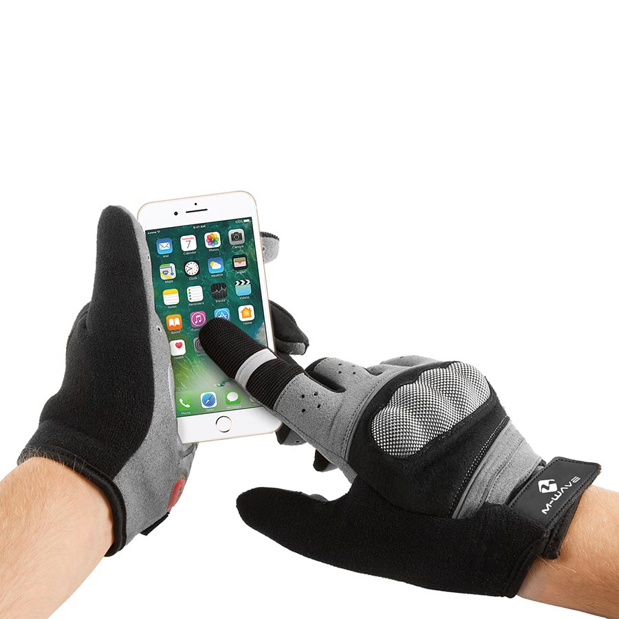 M-Wave Protect HD Full Finger Gloves Black/Anthracite Pair XL