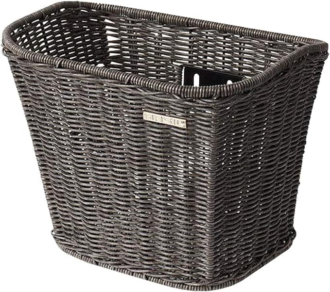 Basil, Berlin Rattan Look, front Basket, Natural Grey