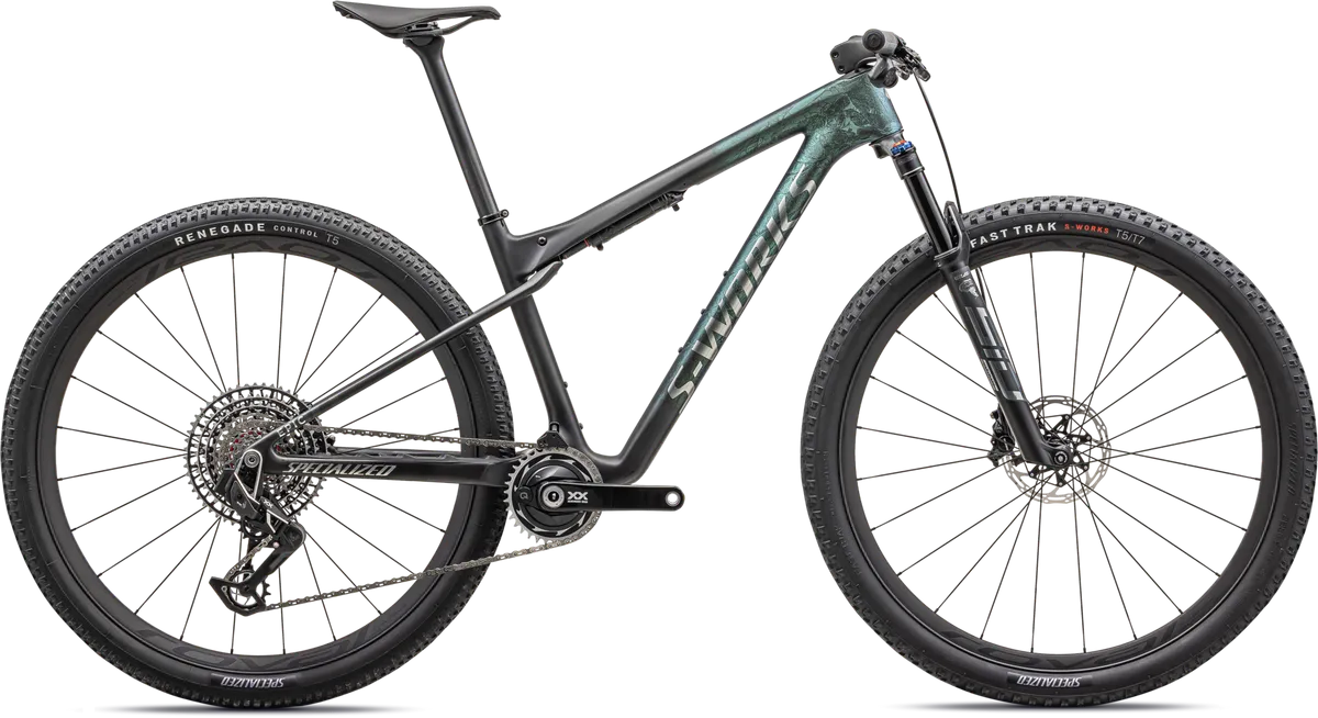 S-Works Epic World Cup – SRAM XX AXS, RockShox Ultimate - Satin Chameleon Lapis Tint Granite / Brushed Chrome / S