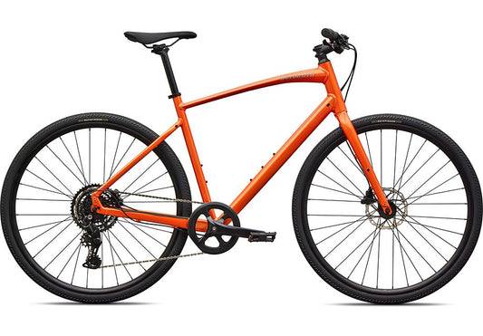 2026 Specialized Sirrus X 2.0 Km Bike Gloss Tangerine / Shadow Silver Frost Reflective M