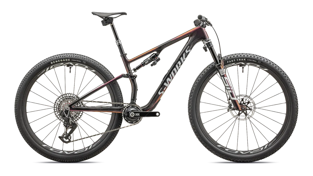 S-Works Epic 8 - SRAM XX SL AXS, RockShox Ultimate Flight Attendant - Gloss Carbon/Metallic Vivid Pink/Viavi Magenta Gold/Metallic Midnight Shadow/White / S