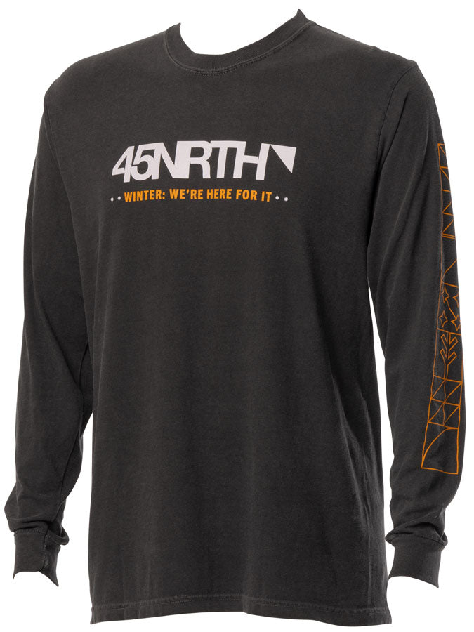 45NRTH Winter We're Here For It Long Sleeve T-Shirt - Unisex Grey Medium