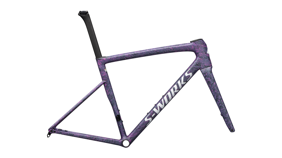 S-Works Tarmac SL8 Frameset - FACT 12R Carbon - Satin Carbon / Rebel Pink + Deep Lake Metallic Blurred Impasto / Gloss White / 44
