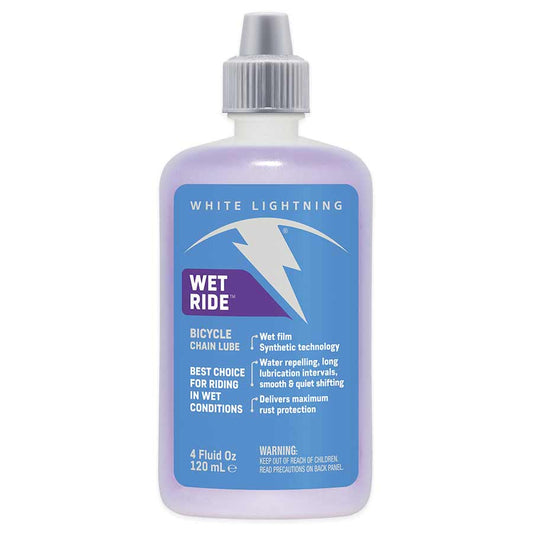 White Lightning Wet Ride Bike Chain Lube - 4oz Drip