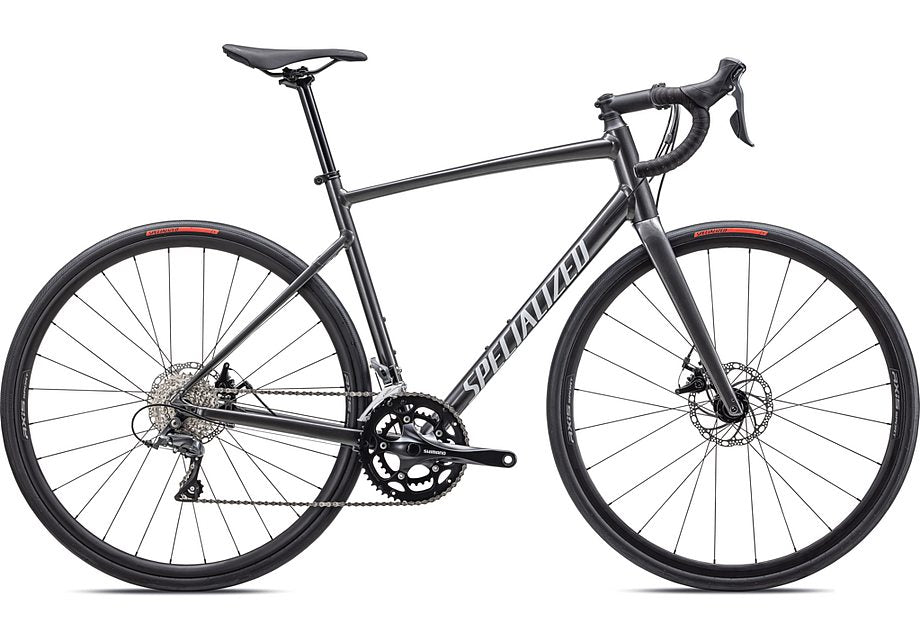 2025 Specialized allez e5 bike gloss smoke / white / silver dust 44