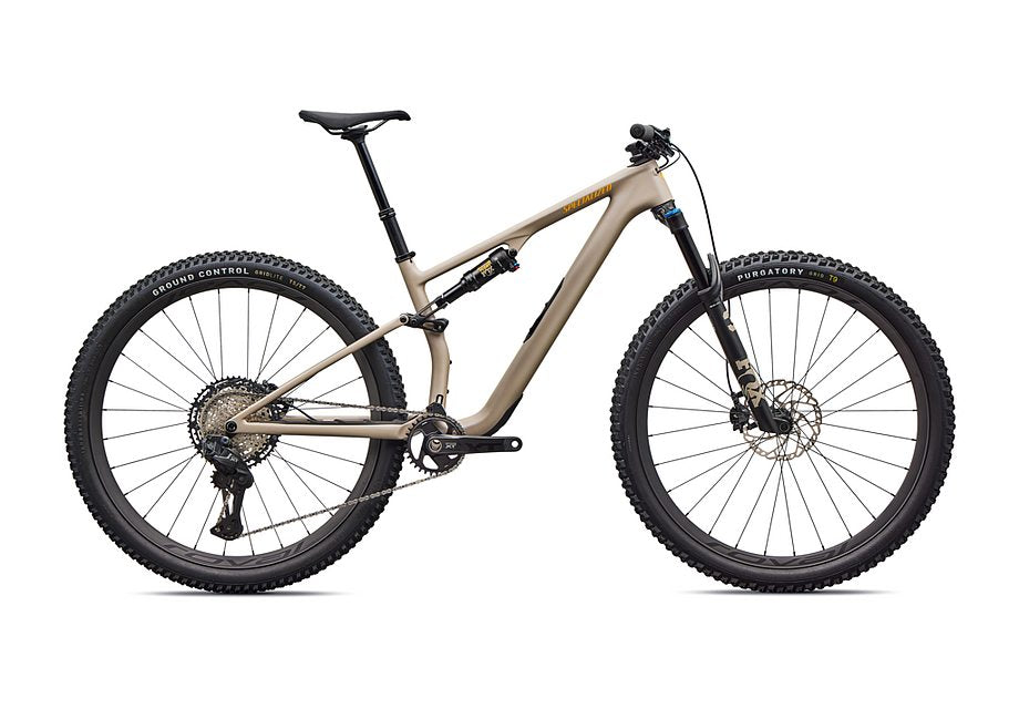 2026 Specialized Epic 8 Expert Evo Di2 Bike Satin Sandstone Metallic / California Sunshine L