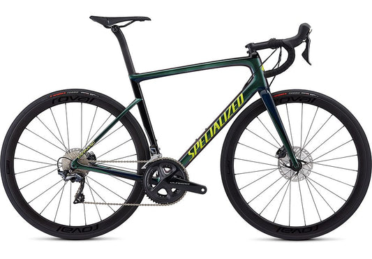 Specialized tarmac men sl6 expert disc chameleon green/cast blue/tarmac black/team yellow 58