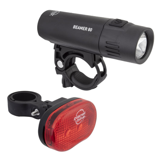 Planet Bike Beamer 80 Headlight and Blinky 3 Taillight Set