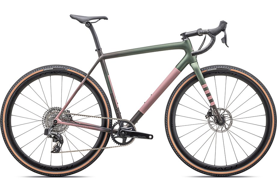 2025 Specialized crux expert bike satin cypress metallic/doppio/dusky pink/champagne 49